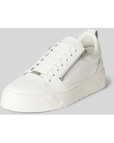 Antony Morato Sneaker aus Leder mit Label-Detail Modell 'ZIPPER' - Weiß