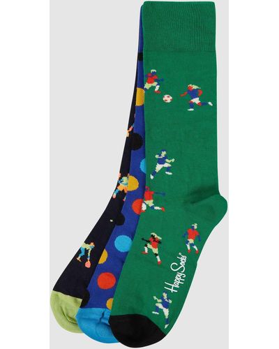 Happy Socks Sokken Met Stretch, Set Van 3 Paar - Groen