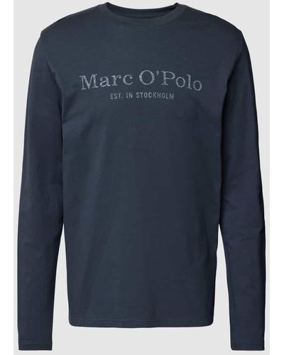 Marc O' Polo Longsleeve mit Label-Print - Blau