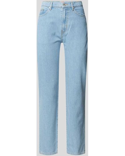 KENZO Straight Fit Jeans mit Kontrastnähten - Blau