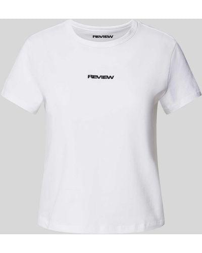 Review T-Shirt mit Label-Stitching - Weiß