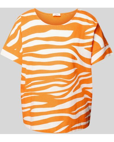 S.oliver T-Shirt mit Rundhalsausschnitt - Orange