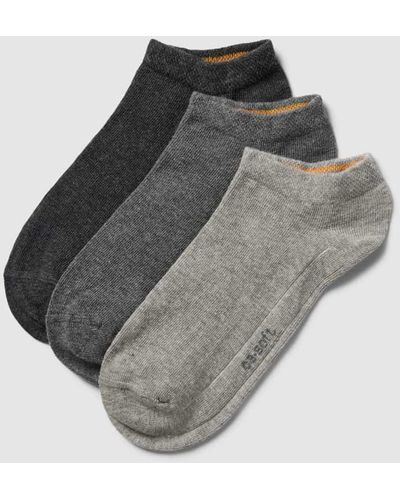 Camano Socken mit elastischem Bündchen im 3er-Pack - Grau