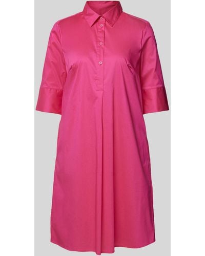 christian berg Knielanges Kleid mit kurzer Knopfleiste - Pink