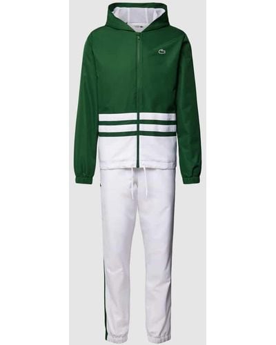 Lacoste Trainingsanzug im Colour-Blocking-Design - Grün