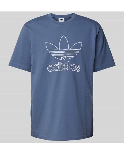 adidas Originals T-Shirt mit Label-Stitching - Blau