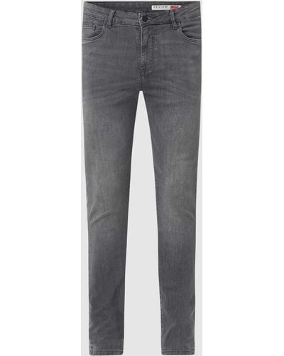 Review Skinny Fit Jeans mit Label-Patch - Grau