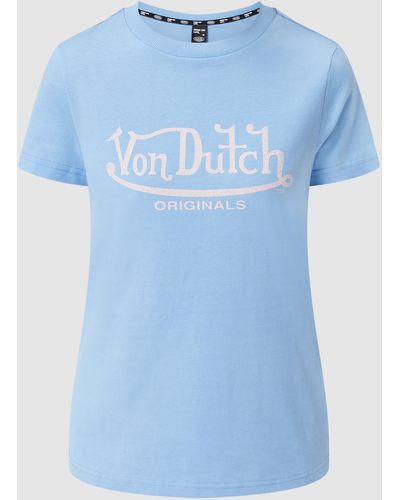 Von Dutch T-Shirt mit Logo-Print Modell 'Alexis' - Blau