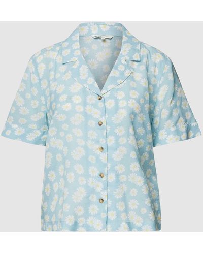 Tom Tailor Overhemdblouse Met Bloemenmotief - Blauw