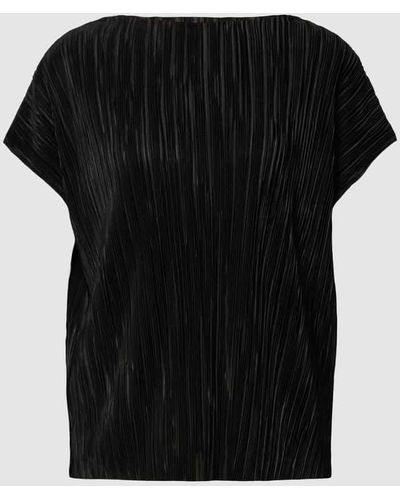 S.oliver T-Shirt mit Plisseefalten - Schwarz