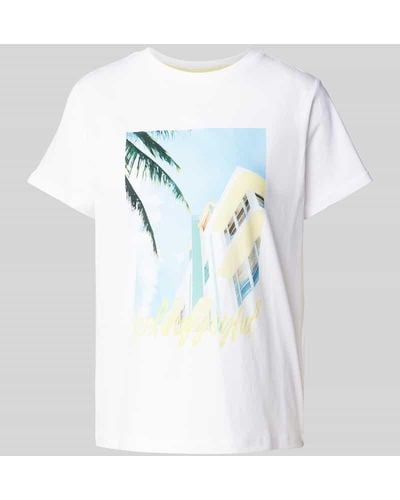 comma casual identity T-Shirt mit Motiv-Print - Grau