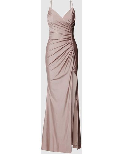 Luxuar Abendkleid mit Herz-Ausschnitt - Grau
