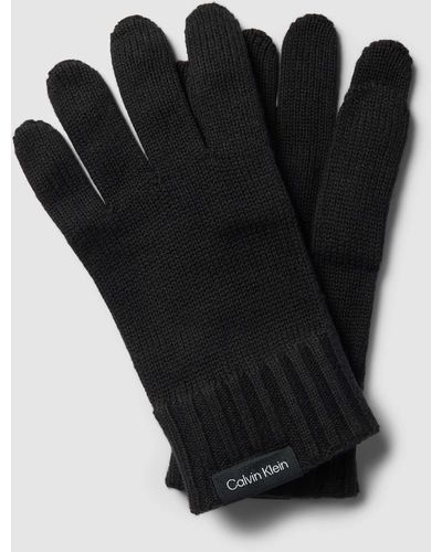 Calvin Klein Handschoenen Met Labeldetail - Zwart