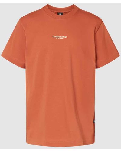 G-Star RAW T-Shirt mit Logo-Print - Orange