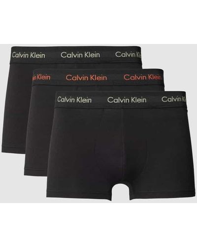Calvin Klein Trunks im 3er-Pack mit elastischem Label-Bund - Schwarz