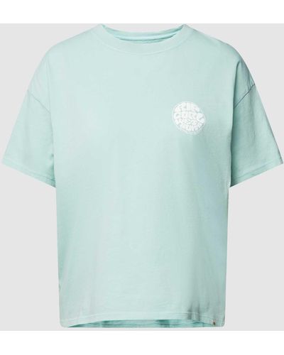 Rip Curl T-Shirt mit Label-Prints Modell 'WETTIE ICON' - Blau