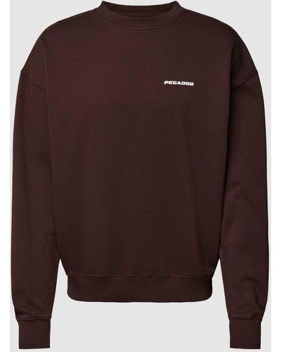 PEGADOR Sweatshirt mit Label-Print - Braun