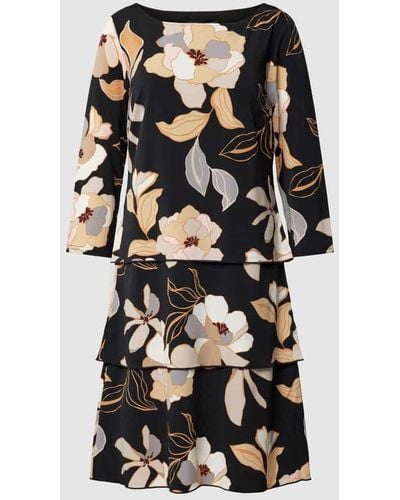 Betty Barclay Knielanges Kleid mit floralem Muster - Schwarz