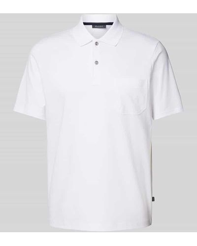maerz muenchen Regular Fit Poloshirt mit Brusttasche - Weiß