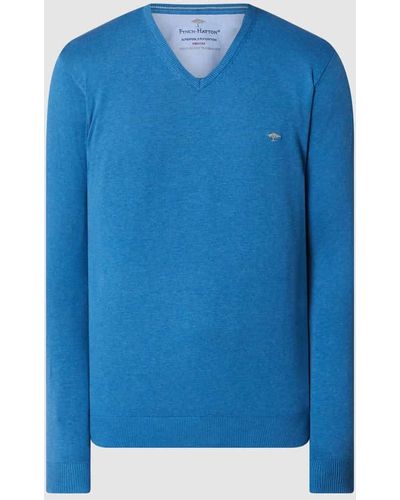 Fynch-Hatton Pullover mit V-Ausschnitt - Blau