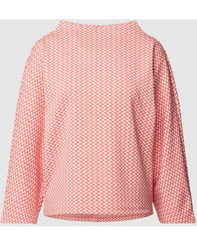 Opus Sweatshirt mit Allover-Muster Modell 'Gillu' - Pink
