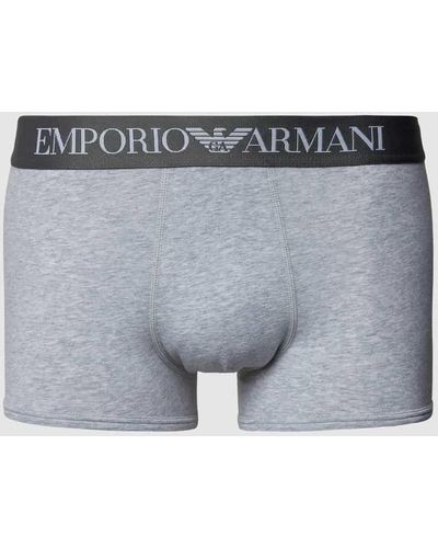 Emporio Armani Trunks mit Logo-Bund - Grau