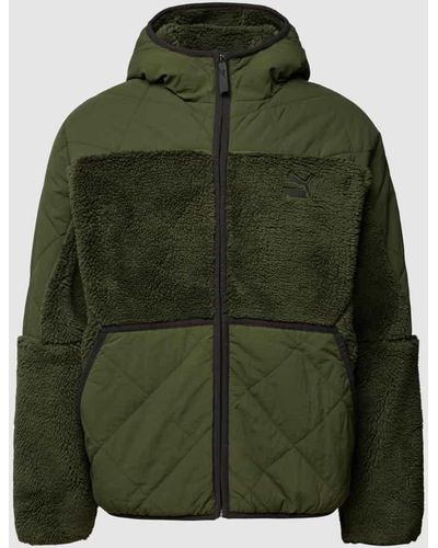 PUMA Sherpa Jacket mit Label-Patch Modell 'Classics Utility' - Grün