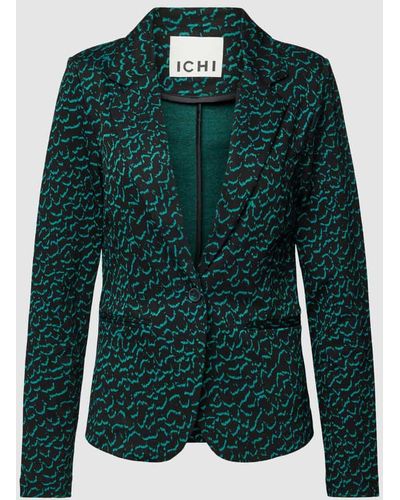 Ichi Blazer mit Allover-Muster Modell 'Kate' - Grün