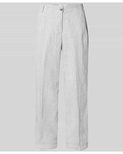 Brax Hose aus Leinen in Melange-Optik - Weiß