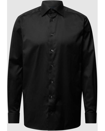 Eton Zakelijk Regular Fit Overhemd Van Twill - Zwart