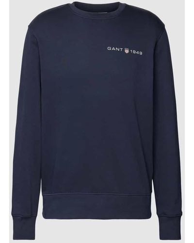 GANT Sweatshirt mit Label-Print - Blau