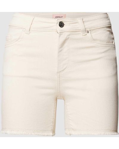 ONLY Jeansshorts Met Labelpatch - Naturel