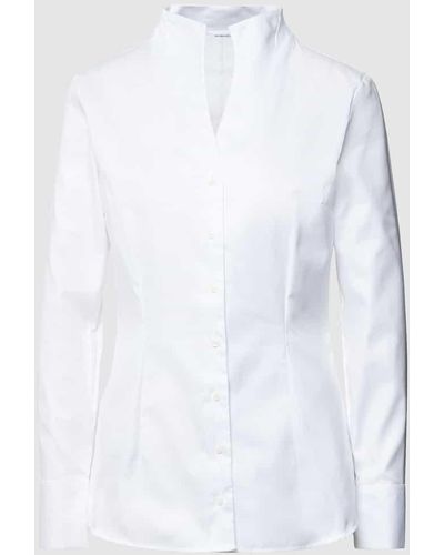 Seidensticker Bluse mit Kelchkragen und Knopfleiste - Weiß