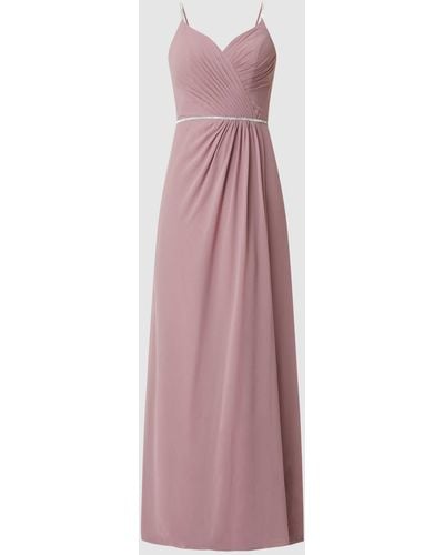 Luxuar Abendkleid mit Ziersteinen - Pink