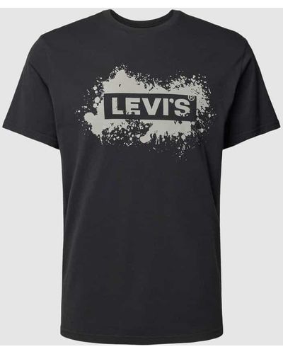 Levi's T-Shirt mit Label-Print Modell 'RELAXED BABY TAB' - Schwarz