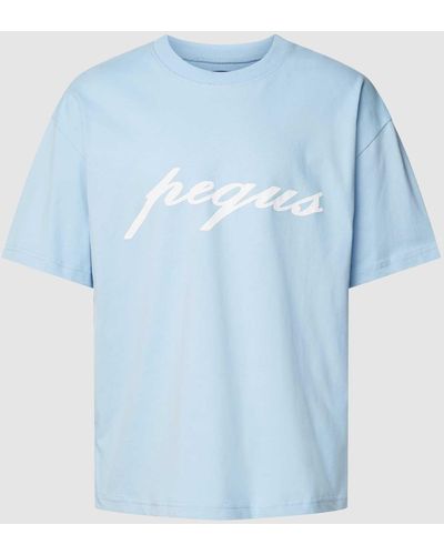 Pequs T-shirt Met Logoprint - Blauw