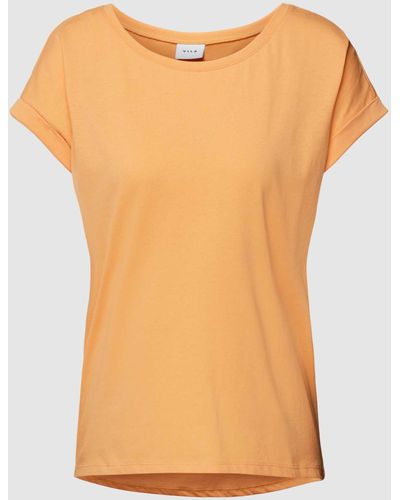 Vila T-shirt Met Ronde Hals - Oranje