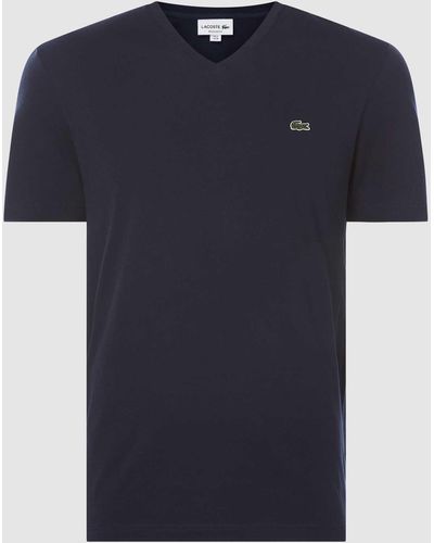 Lacoste Regular Fit T-Shirt mit V-Ausschnitt - Blau