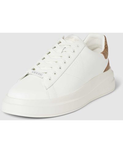 Guess Sneaker mit Leder-Patches Modell 'ELBA' - Weiß