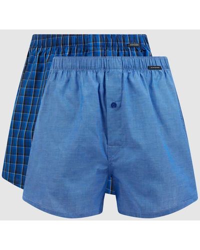 Schiesser Boxershorts aus Baumwolle im 2er-Pack - Blau