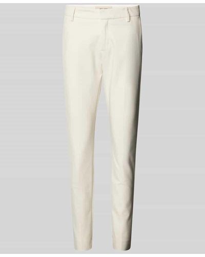 Mos Mosh Stretchhose mit Label-Applikation Modell 'ABBY NIGHT PANT' - Weiß