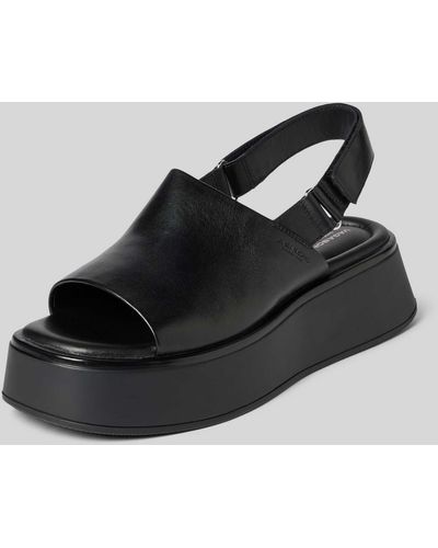 Vagabond Shoemakers Sandalette aus Leder in unifarbenem Design Modell 'COURTNEY' - Schwarz