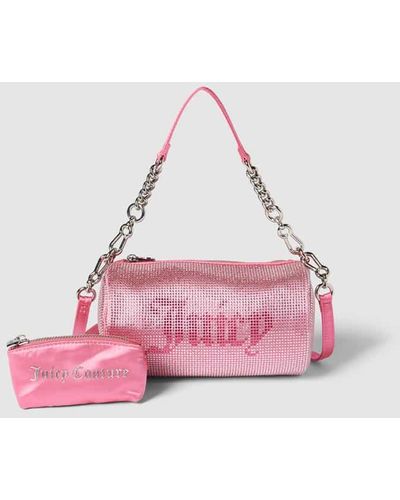 Juicy Couture Handtasche mit Allover-Ziersteinbesatz Modell 'HAZEL' - Pink