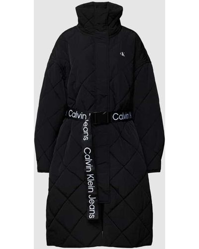 Calvin Klein Mantel mit Taillenband Modell 'BELTED' - Schwarz