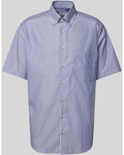 Eterna Comfort Fit Business-Hemd mit 1/2-Arm - Blau