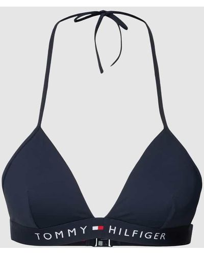 Tommy Hilfiger Bikini-Oberteil mit Neckholder Modell 'ORIGINAL' - Blau