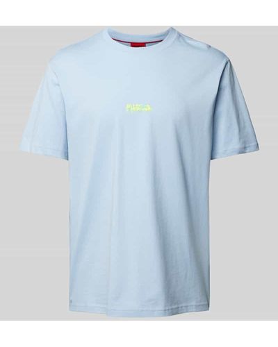 HUGO T-Shirt mit Label-Print Modell 'Dindion' - Blau