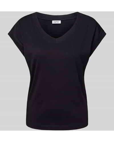 Esprit T-Shirt mit Kappärmeln - Schwarz