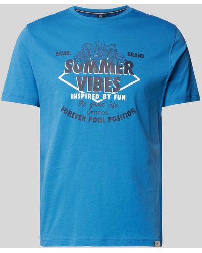 Lerros T-Shirt mit Motiv-Print - Blau