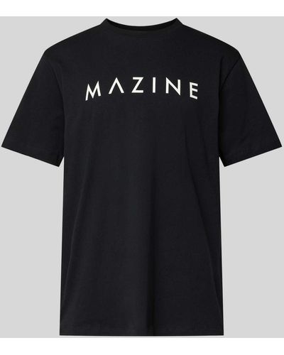 Mazine T-Shirt mit Label-Print Modell 'Hurry' - Schwarz